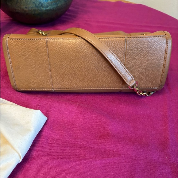 Tory Burch Britten Tote Brown Leather Shoulder Bag With Duster Bag - Picture 8 of 11